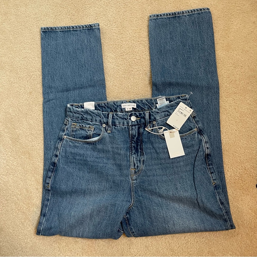 NWT! Good American Women’s Good Boy Boyfriend Straight Leg Jeans - Size 8/29 - Picture 5 of 13